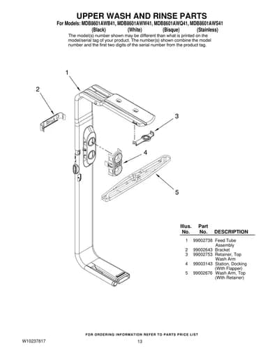 UPPER WASH AND RINSE PARTS