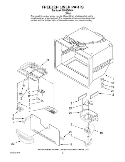 FREEZER LINER PARTS