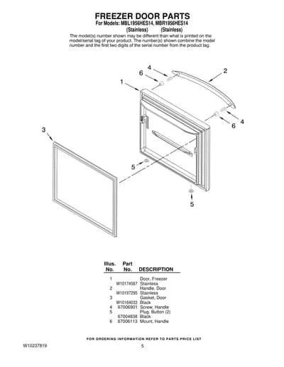 FREEZER DOOR PARTS