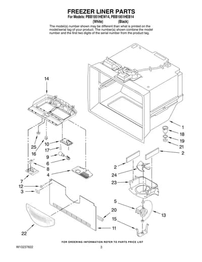 FREEZER LINER PARTS