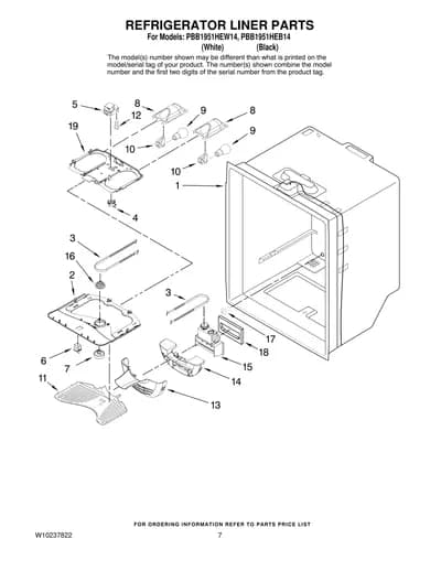 REFRIGERATOR LINER PARTS