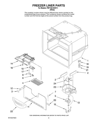 FREEZER LINER PARTS