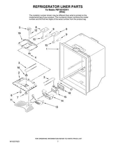 REFRIGERATOR LINER PARTS