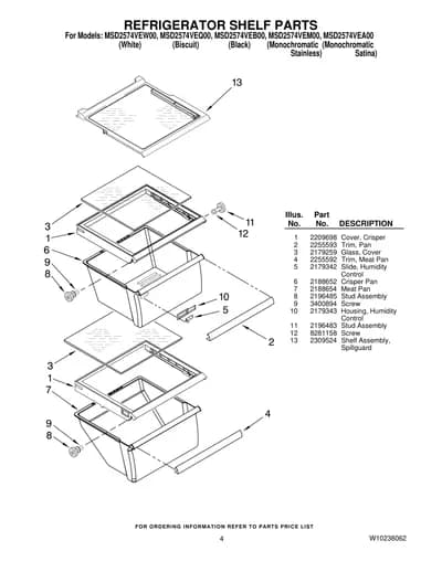 REFRIGERATOR SHELF PARTS