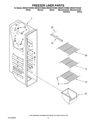 FREEZER LINER PARTS