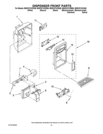DISPENSER FRONT PARTS