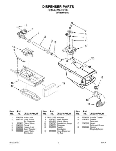 DISPENSER PARTS