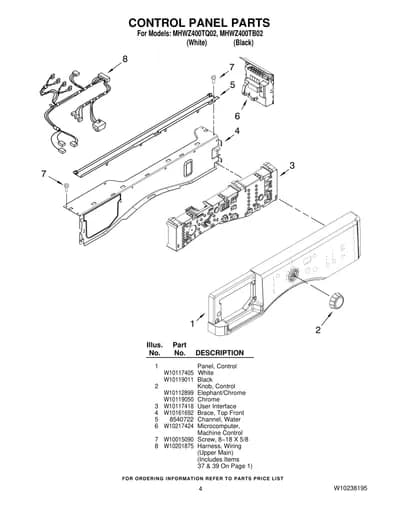 CONTROL PANEL PARTS