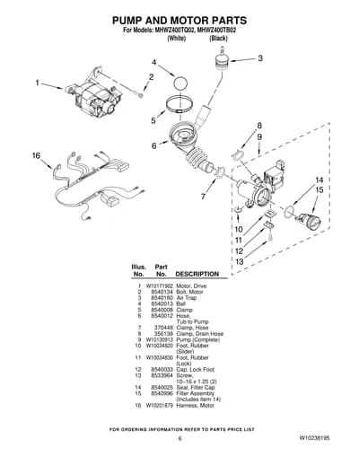 PUMP AND MOTOR PARTS