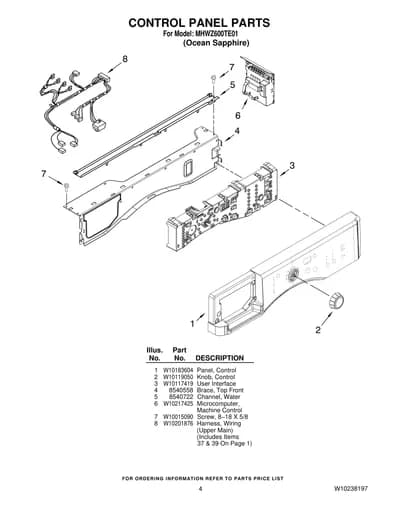CONTROL PANEL PARTS