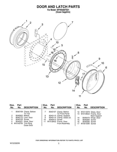DOOR AND LATCH PARTS
