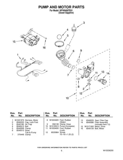 PUMP AND MOTOR PARTS