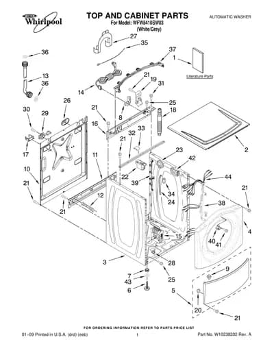 TOP AND CABINET PARTS