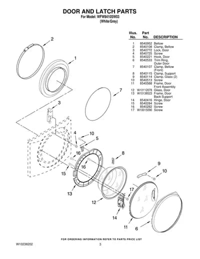 DOOR AND LATCH PARTS
