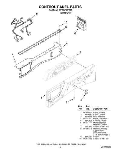 CONTROL PANEL PARTS