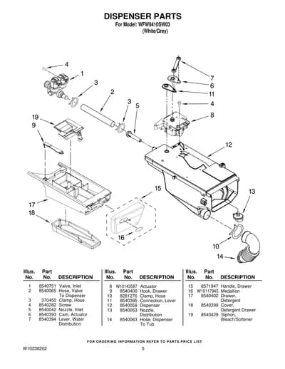 DISPENSER PARTS