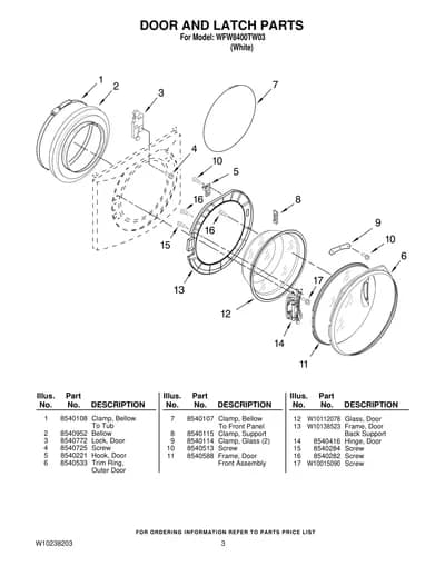DOOR AND LATCH PARTS