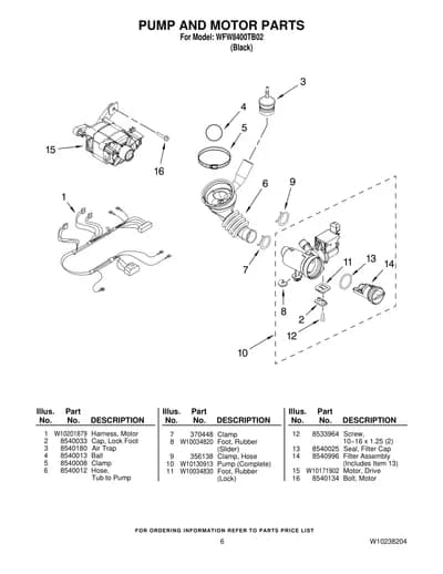 PUMP AND MOTOR PARTS