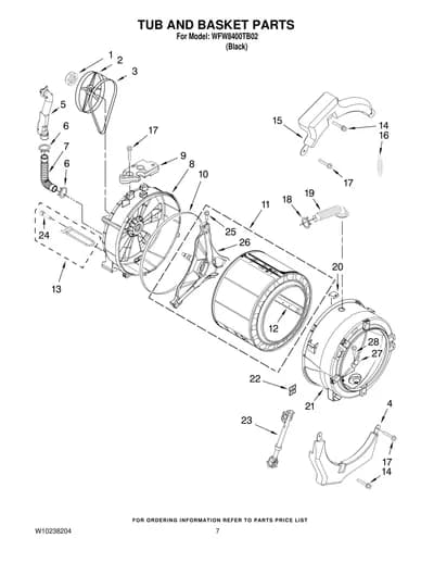 TUB AND BASKET PARTS
