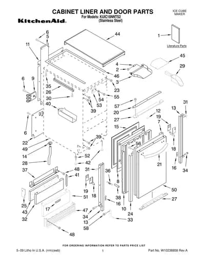 CABINET LINER AND DOOR PARTS