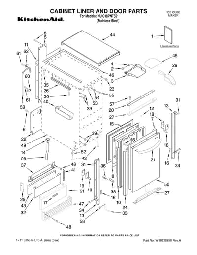 CABINET LINER AND DOOR PARTS