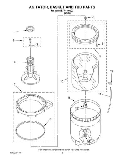 AGITATOR, BASKET AND TUB PARTS
