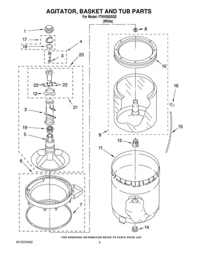 AGITATOR, BASKET AND TUB PARTS