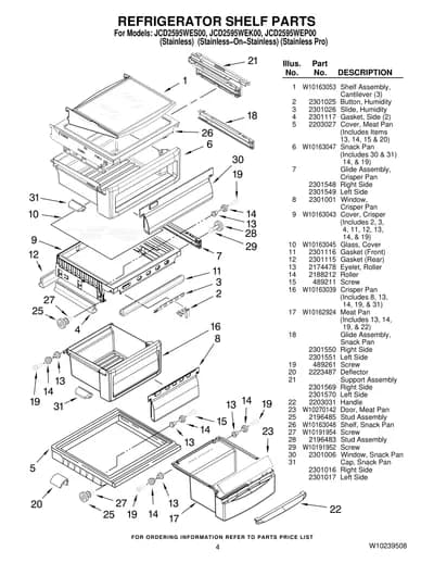 REFRIGERATOR SHELF PARTS