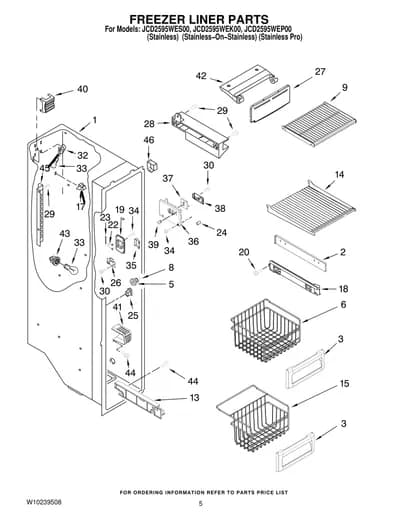 FREEZER LINER PARTS