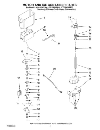 MOTOR AND ICE CONTAINER PARTS