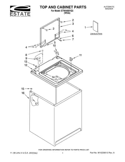 TOP AND CABINET PARTS