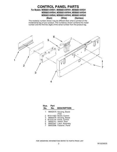 CONTROL PANEL PARTS