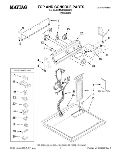 TOP AND CONSOLE PARTS