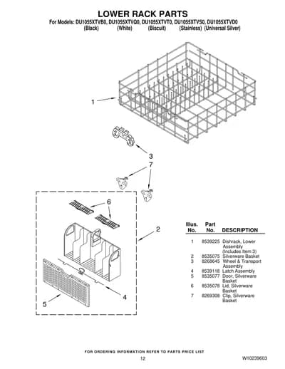 LOWER RACK PARTS