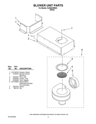 BLOWER UNIT PARTS