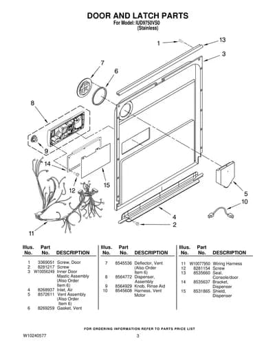 DOOR AND LATCH PARTS