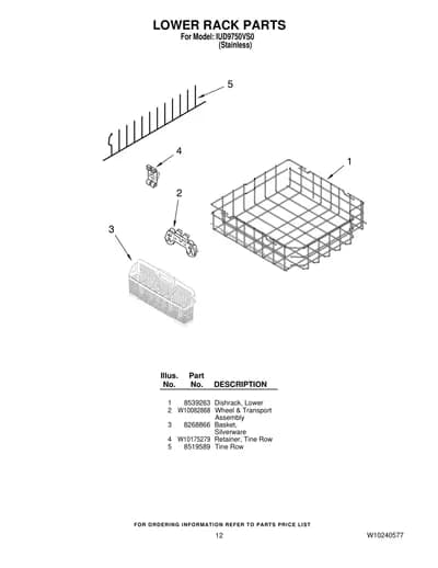 LOWER RACK PARTS