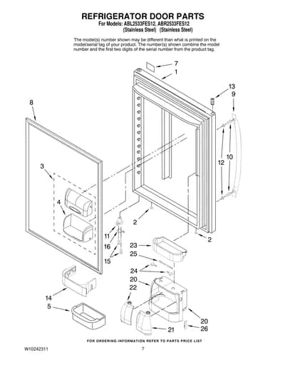 REFRIGERATOR DOOR PARTS