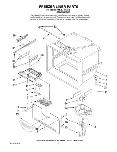 FREEZER LINER PARTS