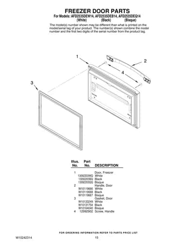 FREEZER DOOR PARTS