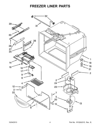 FREEZER LINER PARTS