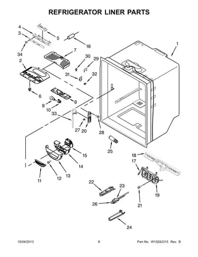 REFRIGERATOR LINER PARTS