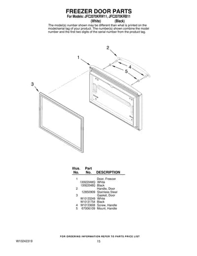 FREEZER DOOR PARTS