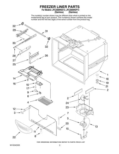 FREEZER LINER PARTS