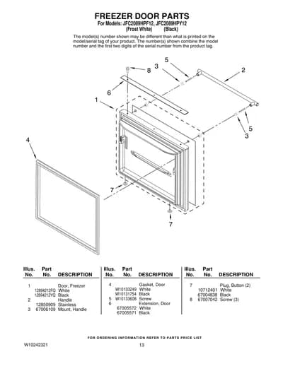 FREEZER DOOR PARTS