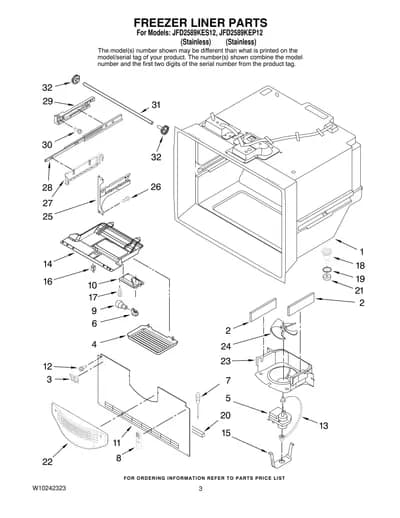 FREEZER LINER PARTS