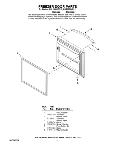 FREEZER DOOR PARTS