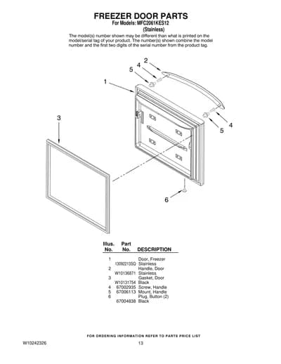 FREEZER DOOR PARTS