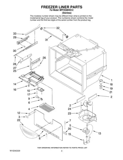 FREEZER LINER PARTS
