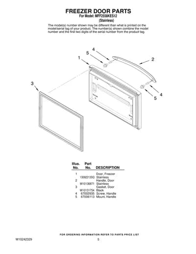 FREEZER DOOR PARTS